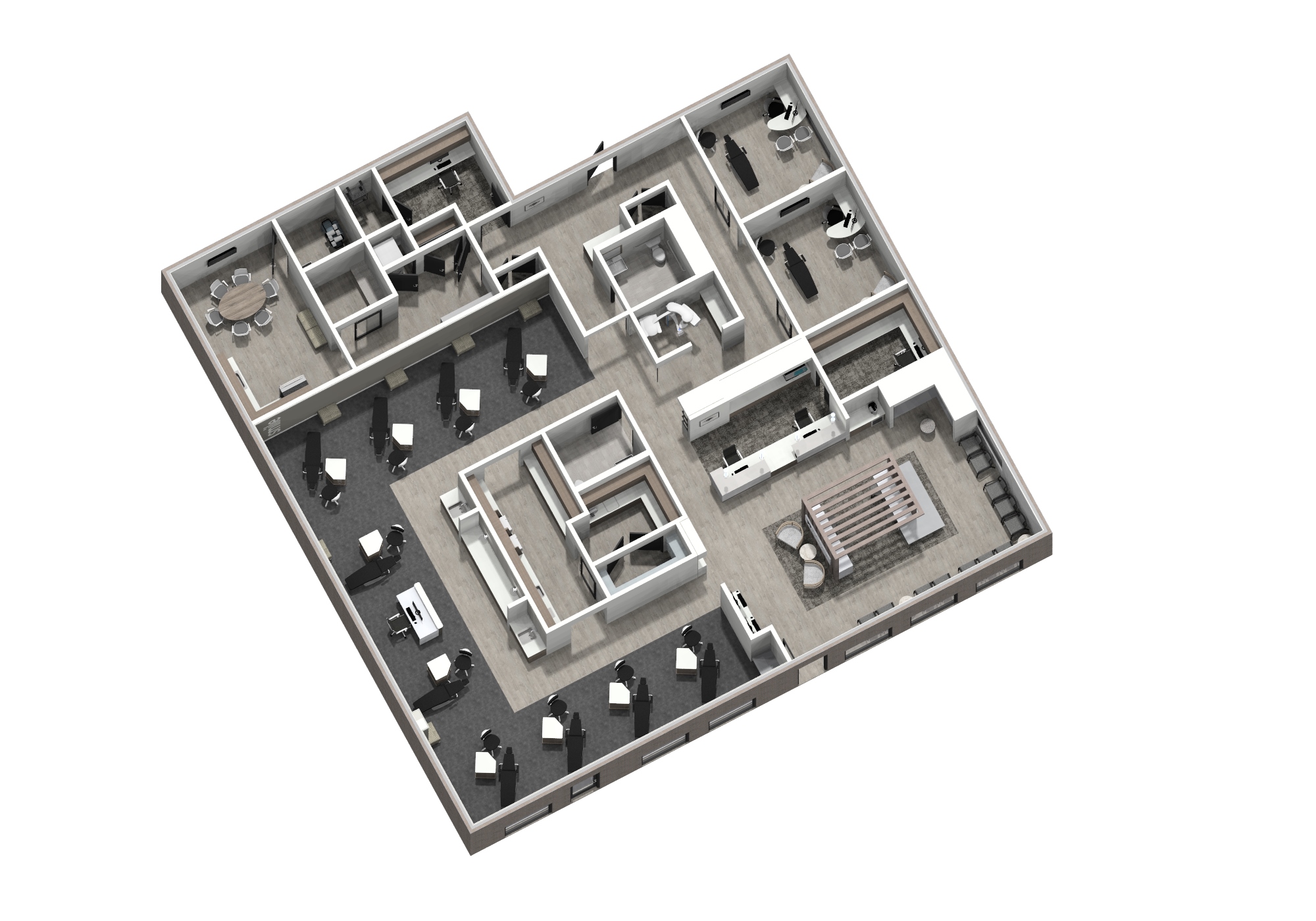 Overhead rendering of the floor plan