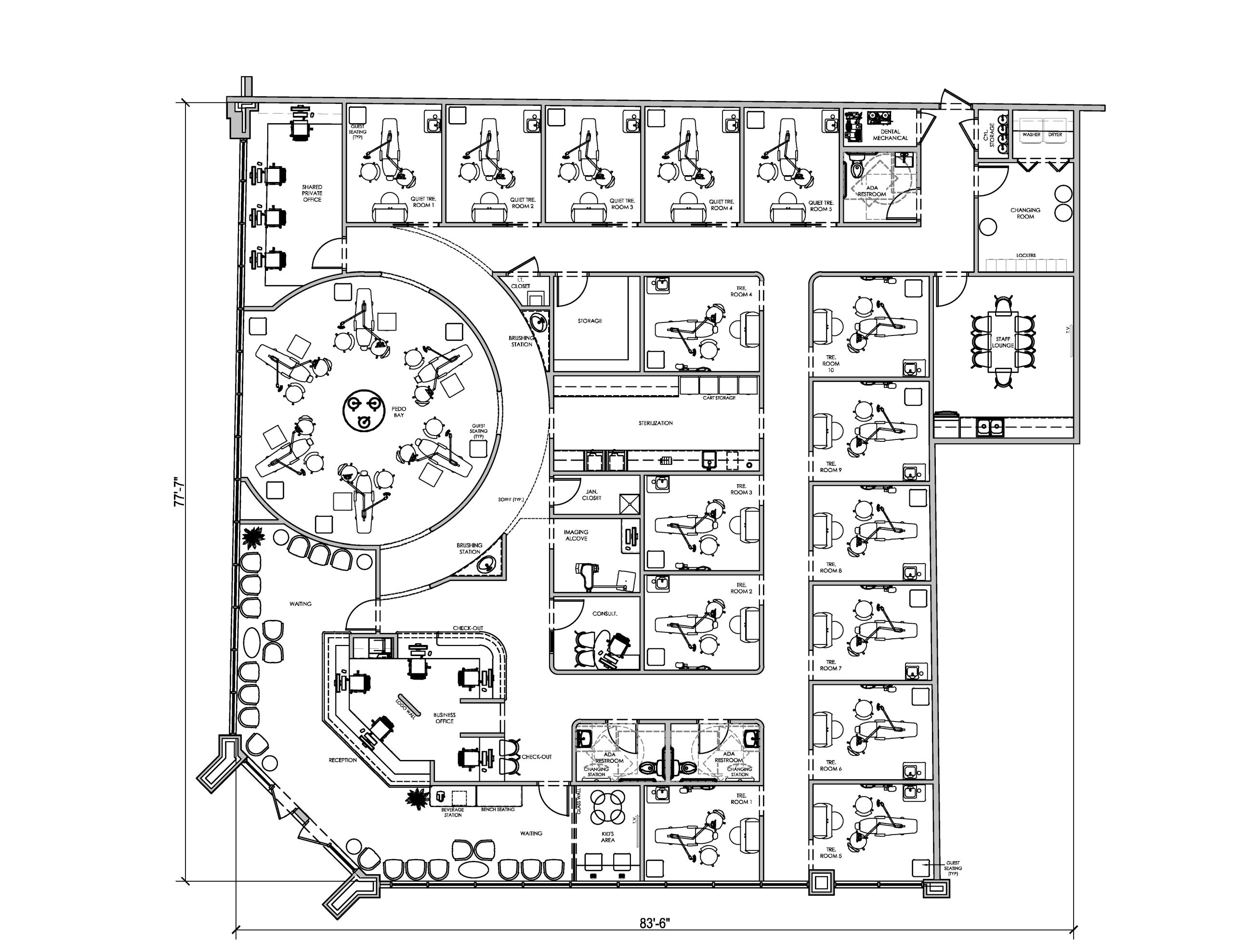 Layout of 5,495 square-foot pediatric office