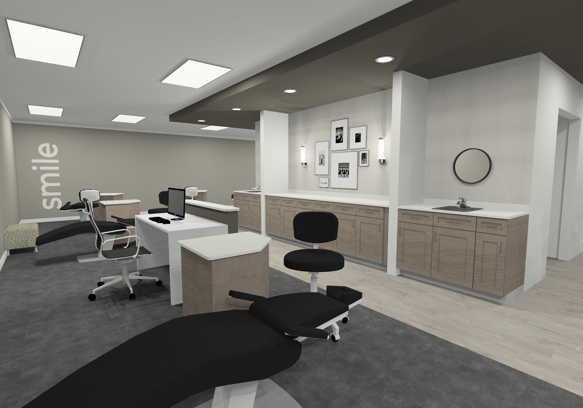 Environmental rendering of the orthodontic treatment bay.